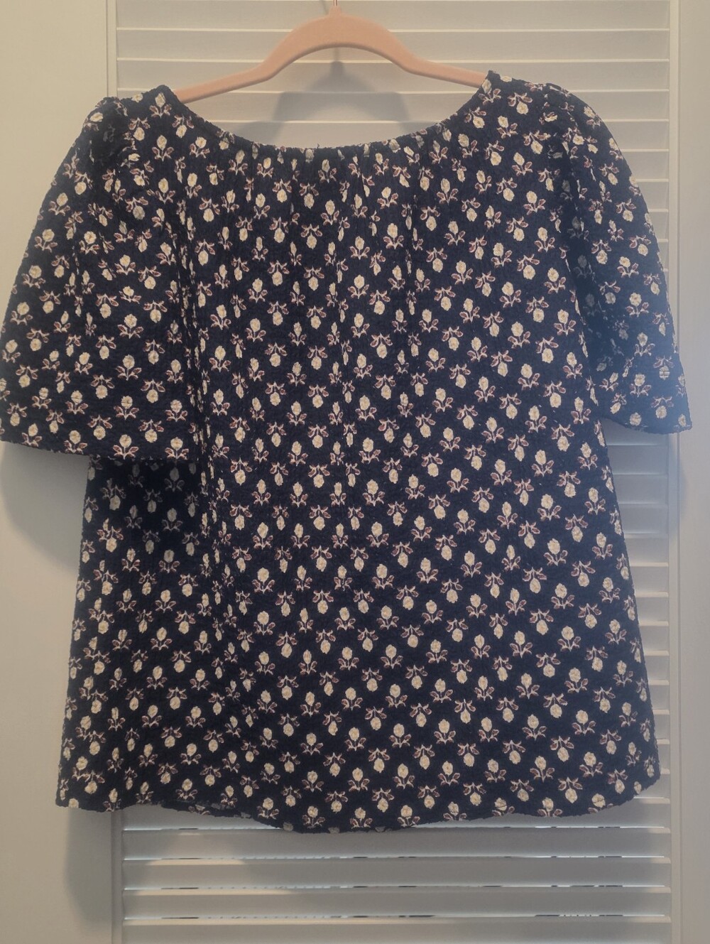 LOFT Floral Puff Sleeve Square Neck Top